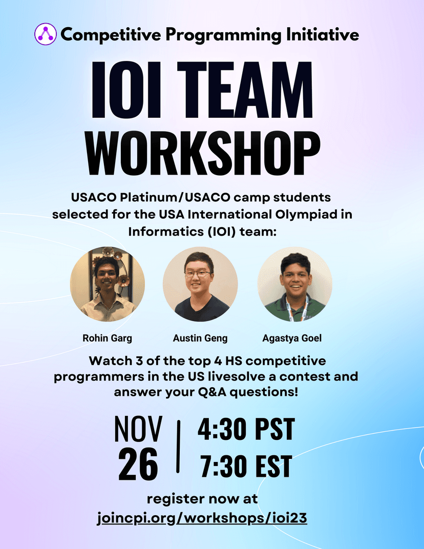 Workshops | Competitive Programming Initiative