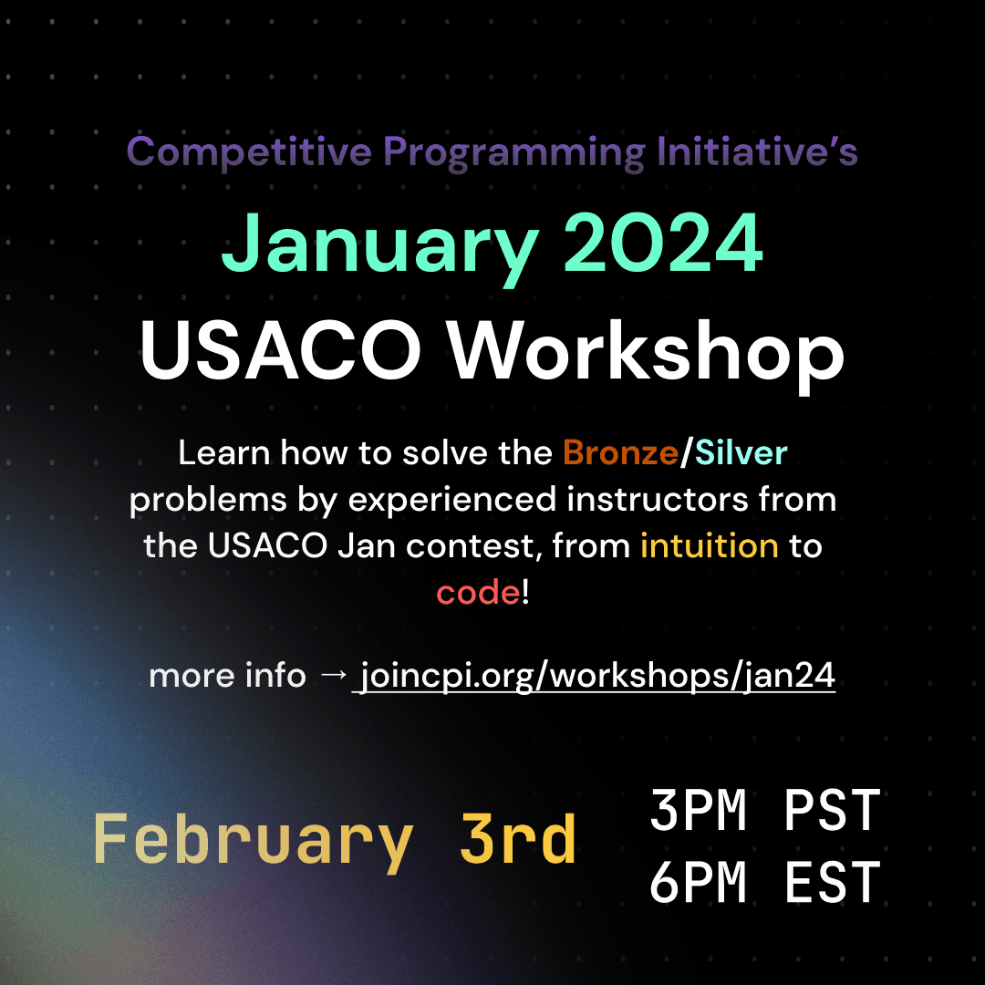 USACO January 2025 Contest Solutions Competitive Programming Initiative