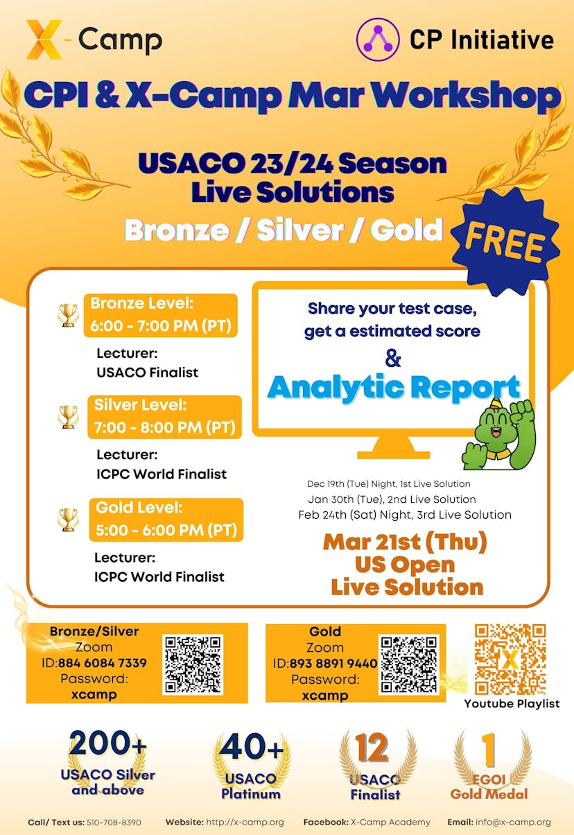 USACO Open 2024 Contest Solutions